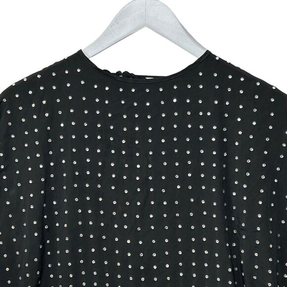 New Susana Monaco Embellished Rhinestone Scoop Back Dress Black Women Small NWOT - Picture 6 of 9